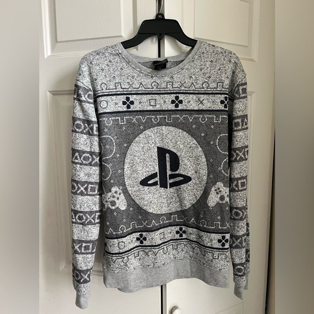 PlayStation Mens Size M Sweater Gamer Sony PS3 Controller Pullover Play Station